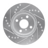 R1 01-03 Toyota Prius Front Right Drilled & Slotted Silver Brake Rotor