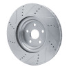 R1 10-17 Lexus LS460 Right Front Drilled & Slotted Silver Brake Rotor