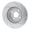 R1 01-03 Toyota Prius Front Left Drilled & Slotted Silver Brake Rotor