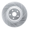 R1 10-17 Lexus LS460 Left Front Drilled & Slotted Silver Brake Rotor