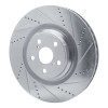 R1 10-17 Lexus LS460 Left Front Drilled & Slotted Silver Brake Rotor