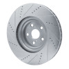 R1 10-17 Lexus LS460 Left Front Drilled & Slotted Silver Brake Rotor