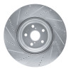 R1 10-17 Lexus LS460 Left Front Drilled & Slotted Silver Brake Rotor