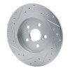 R1 11-17 Lexus CT200H Rear Right Drilled & Slotted Silver Brake Rotor
