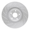 R1 09-11 Lexus GS450H Right Front Drilled & Slotted Silver Brake Rotor