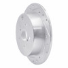 R1 00-10 Pontiac Vibe Rear Left Drilled & Slotted Silver Brake Rotor