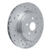R1 08-14 Lexus IS F Rear Right Drilled & Slotted Silver Brake Rotor