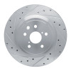 R1 08-14 Lexus IS F Rear Left Drilled & Slotted Silver Brake Rotor