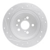 R1 96-99 Toyota Celica Rear Right Drilled & Slotted Silver Brake Rotor