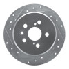 R1 96-99 Toyota Celica Rear Left Drilled & Slotted Silver Brake Rotor