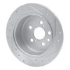 R1 96-99 Toyota Celica Rear Left Drilled & Slotted Silver Brake Rotor