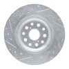 R1 07-17 Lexus LS460 Right Rear Drilled & Slotted Silver Brake Rotor