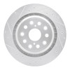R1 07-17 Lexus LS600h Left Rear Drilled & Slotted Silver Brake Rotor