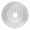 R1 07-17 Lexus LS600h Left Rear Drilled & Slotted Silver Brake Rotor