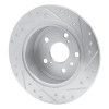 R1 95-99 Toyota Avalon Rear Left Drilled & Slotted Silver Brake Rotor