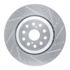 R1 07-23 Lexus LS600h Left Front Drilled & Slotted Silver Brake Rotor