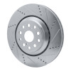 R1 07-23 Lexus LS600h Left Front Drilled & Slotted Silver Brake Rotor