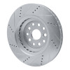 R1 07-23 Lexus LS600h Left Front Drilled & Slotted Silver Brake Rotor