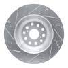 R1 07-23 Lexus LS600h Left Front Drilled & Slotted Silver Brake Rotor