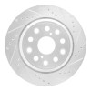 R1 07-17 Lexus LS460 Rear Right Drilled & Slotted Silver Brake Rotor