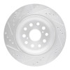 R1 07-17 Lexus LS460 Rear Right Drilled & Slotted Silver Brake Rotor
