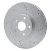 R1 93-98 Toyota Supra Right Front Drilled & Slotted Silver Brake Rotor