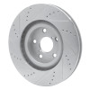 R1 93-98 Toyota Supra Right Front Drilled & Slotted Silver Brake Rotor