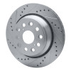 R1 07-17 Lexus LS460 Rear Left Drilled & Slotted Silver Brake Rotor
