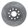R1 93-98 Toyota Supra Front Left Drilled & Slotted Silver Brake Rotor