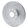 R1 93-98 Toyota Supra Front Left Drilled & Slotted Silver Brake Rotor