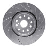 R1 07-23 Lexus LS460 Front Left Drilled & Slotted Silver Brake Rotor