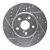 R1 94-99 Toyota Celica Front Left Drilled & Slotted Silver Brake Rotor