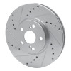 R1 94-99 Toyota Celica Front Left Drilled & Slotted Silver Brake Rotor