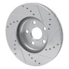 R1 94-99 Toyota Celica Front Left Drilled & Slotted Silver Brake Rotor