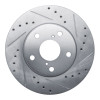 R1 92-95 Toyota MR2 Front Right Drilled & Slotted Silver Brake Rotor