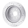 R1 92-00 Lexus LS400 Rear Left Drilled & Slotted Silver Brake Rotor