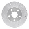 R1 92-98 Lexus SC300 Front Left Drilled & Slotted Silver Brake Rotor