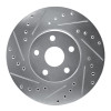 R1 87-91 Lexus ES250 Front Left Drilled & Slotted Silver Brake Rotor