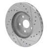 R1 87-91 Lexus ES250 Front Left Drilled & Slotted Silver Brake Rotor