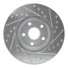 R1 87-91 Lexus ES250 Front Left Drilled & Slotted Silver Brake Rotor