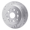R1 90-92 Lexus LS400 Rear Left Drilled & Slotted Silver Brake Rotor