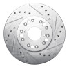 R1 90-90 Lexus LS400 Front Right Drilled & Slotted Silver Brake Rotor