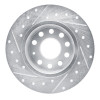R1 17-25 Audi Q2 (Mexico) Rear Right Drilled & Slotted Silver Brake Rotor