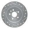 R1 88-91 Toyota Camry Rear Left Drilled & Slotted Silver Brake Rotor