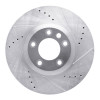 R1 11-18 Porsche CAYENNE Left Front Drilled & Slotted Silver Brake Rotor
