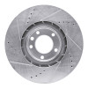R1 11-18 Porsche CAYENNE Left Front Drilled & Slotted Silver Brake Rotor