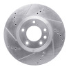 R1 11-18 Porsche CAYENNE Right Front Drilled & Slotted Silver Brake Rotor