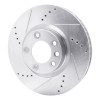 R1 11-18 Porsche CAYENNE Right Front Drilled & Slotted Silver Brake Rotor