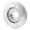 R1 11-18 Porsche CAYENNE Right Front Drilled & Slotted Silver Brake Rotor