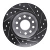 R1 05-18 Audi Q3 (Mexico) Rear Left Drilled & Slotted Silver Brake Rotor
